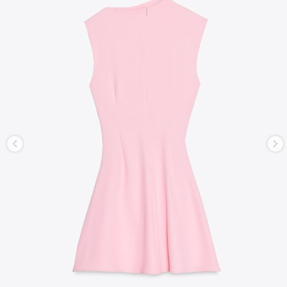 Zara Crepe Mini Dress Pink Sleeveless Dress Size Medium Ref # 3128/324/620 - Picture 7 of 9
